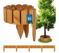 KOTARBAU® Bordure de parterre en bois Clôture de jardin Rouleau 200 x 10 cm Chêne Bordure de parterre en bois Rouleau Palissade Clôture en bois Bordure de gazon Déco Clôture de jardin Clôture enfichab