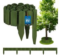 KOTARBAU® Bordure de parterre en bois Clôture de jardin Rouleau 200 x 10 cm Vert Bordure de parterre Clôture en bois Rouleau Palissade Clôture en bois Bordure de gazon Déco Clôture de jardin Clôture e