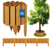 KOTARBAU® Bordure de parterre en bois Clôture de jardin Rouleau 200 x 20 cm Chêne Bordure de parterre en bois Rouleau Palissade Clôture en bois Bordure de gazon Déco Clôture de jardin Clôture enfichab