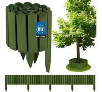 KOTARBAU® Bordure de parterre en bois Clôture de jardin Rouleau 200 x 20 cm Vert Bordure de parterre Clôture en bois Rouleau Palissade Clôture en bois Bordure de gazon Déco Clôture de jardin Clôture e
