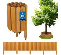 KOTARBAU® Bordure de parterre en bois Clôture de jardin Rouleau 200 x 30 cm Chêne Bordure de parterre en bois Rouleau Palissade Clôture en bois Bordure de gazon Déco Clôture de jardin Clôture enfichab