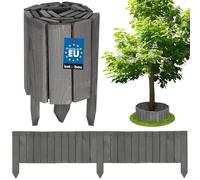 KOTARBAU Bordure enroulable 20 x 110 cm Anthracite Découpable Clôture décorative en bois de pin