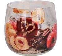 KOTARBAU® Bougie décorative Bougie parfumée dans un verre avec bijoux Cannelle Pomme Durée de combustion jusqu'à 28 heures Cadeaux avec Parfum Agréable Aromathérapie Bougies décoratives