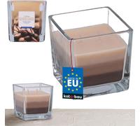 KOTARBAU® Bougie parfumée à 2 mèches dans un verre Bougie à deux mèches tricolore Idée cadeau Bougies d'aromathérapie Décoration Durée de combustion jusqu'à 32 heures Café