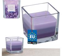 KOTARBAU® Bougie parfumée à 2 mèches dans un verre Bougie à deux mèches tricolore Idée de cadeau Bougies d'aromathérapie Décoration Durée de combustion jusqu'à 32 heures Lavande
