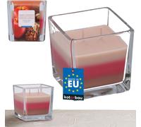 KOTARBAU® Bougie parfumée à 2 mèches dans un verre Bougie à deux mèches tricolore Idée de cadeau Bougies d'aromathérapie Durée de combustion jusqu'à 32 heures Cannelle-Pomme