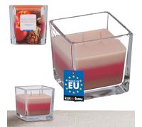 KOTARBAU® Bougie parfumée à 2 mèches dans un verre Pomme à la cannelle - Trois couleurs - Idée cadeau - Pour aromathérapie - Durée de combustion : jusqu'à 32 heures