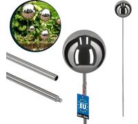 KOTARBAU® Boule de jardin avec tige Longueur 101 cm ⌀ 15 cm Boule de jardin avec tige Bouton de jardin en acier inoxydable pour l'extérieur Effet miroir Boule miroir en acier inoxydable