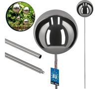 KOTARBAU® Boule de jardin avec tige Longueur 101 cm ⌀ 20 cm Boule de jardin avec tige Bouton de jardin en acier inoxydable pour l'extérieur Effet miroir Boule miroir en acier inoxydable