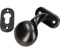 KOTARBAU® Bouton de porte avec rosace ovale Bouton de porte Bouton boule Poignée de porte Fermeture de porte Poignée de porte Ferrure de porte en métal Forme boule pour portes et portails Noir