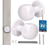 KOTARBAU® Bouton de porte rotatif en aluminium blanc - Poignées de porte intérieures - Bouton de porte rotatif - Poignée de porte d'entrée - Poignée de porte extérieure - Bouton rotatif pour porte de