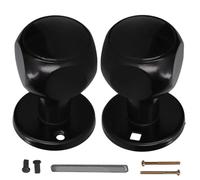 KOTARBAU® Bouton de porte rotatif en aluminium noir - Poignées de porte intérieures - Bouton de porte rotatif - Poignée de porte d'entrée - Poignée de porte extérieure - Bouton rotatif pour porte de