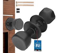 KOTARBAU® Bouton de Porte Tournant - ZnAl - 45x45 mm - Noir - Poignée De Porte Intérieure - Et Extérieure - Montage Facile - Design Élégant