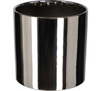 KOTARBAU® Brillant Pot de fleurs ⌀200mm Cylindre Pot de plantes Céramique Cache-pot Argent