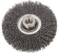KOTARBAU® Brosse à disque 100 mm avec filetage M14 Fil d'acier ondulé pour meuleuses d'angle