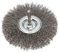 KOTARBAU® Brosse à disque 100 mm avec tige ronde en fil d'acier ondulé pour perceuses