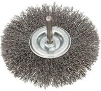 KOTARBAU® Brosse à disque 100mm avec tige ronde, fil d'acier ondulé pour perceuses