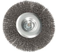 KOTARBAU® Brosse à disque 120mm avec tige ronde, fil d'acier ondulé pour perceuses