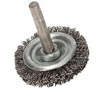 KOTARBAU® Brosse à disque 40 mm avec tige ronde en fil d'acier ondulé pour perceuses