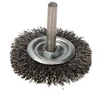 KOTARBAU® Brosse à disque 50 mm avec tige ronde fil d'acier ondulé pour perceuses