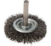 KOTARBAU® Brosse à disque 50mm avec tige ronde, fil d'acier ondulé pour perceuses