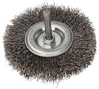 KOTARBAU® Brosse à disque 80 mm avec tige ronde fil d'acier ondulé pour perceuses