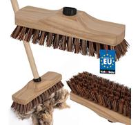 KOTARBAU® Brosse à Récurer, Balai Brosse, Bois de Hêtre & Fibres Naturelles | 23 cm, Balai Brosse Sol, Balai Brosse Exterieur, Brosse de Nettoyage, sans Manche