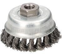 KOTARBAU® Brosse boisseau 80 mm avec filetage M14 Fil torsadé pour meuleuses d'angle