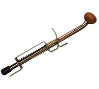 KOTARBAU® Butée de porte 320 mm - Galvanisée - Jaune - Avec angle de fermeture - En acier - Montage au sol - Avec ressort - Poignée en bois