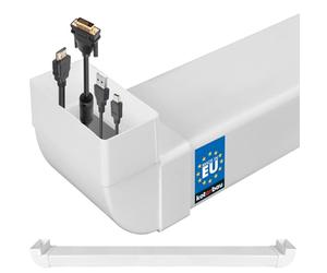 KOTARBAU® Cache Cable - Goulotte Passe Cable - PVC - 110 x 55 mm - 162 cm - Blanc - Mural - Goulotte Electrique - Cache Fil Electrique - Installation Facile