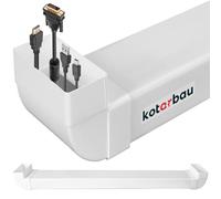 KOTARBAU® Cache Cable - Goulotte Passe Cable - PVC - 120 x 60 mm - 113 cm - Blanc - Mural - Goulotte Electrique - Cache Fil Electrique - Installation Facile