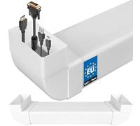 KOTARBAU® Cache Cable - Goulotte Passe Cable - PVC - 120 x 60 mm - 63 cm - Blanc - Mural - Goulotte Electrique - Cache Fil Electrique - Installation Facile