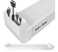 KOTARBAU® Cache Cable - Goulotte Passe Cable - PVC - 204 x 60 mm - 113 cm - Blanc - Mural - Goulotte Electrique - Cache Fil Electrique - Installation Facile