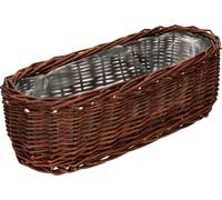 KOTARBAU® Cache-pot en osier tressé Pot de fleurs ovale pour fleurs et plantes Panier naturel 40 cm Bac à fleurs en rotin tressé Panier tressé