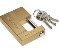 KOTARBAU® Cadenas en laiton 90 mm Cadenas monobloc à boulon Anti-effraction Cadenas à étrier Serrure massive trempée