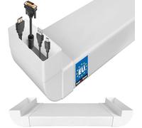 KOTARBAU® Canal de câbles encastré pour TV 204 x 60 mm L: 63 cm Plastique passage de câbles invisible Canal TV encastré Canal de câbles blanc Canal de passage de câbles