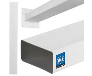 KOTARBAU® Canal plat 110 mm x 55 mm - En plastique - Longueur : 100 cm - Système de canaux plats efficaces pour une ventilation optimale - Conduit plat - Hotte aspirante blanche