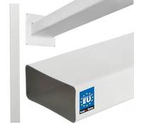 KOTARBAU® Canal plat 120 mm x 60 mm - En plastique - Longueur : 150 cm - Système de canaux plats efficaces pour une ventilation optimale - Canal plat - Hotte aspirante blanche