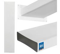 KOTARBAU® Canal plat 204 mm x 60 mm - En plastique - Longueur : 100 cm - Système de canaux plats efficaces pour une ventilation optimale - Conduit plat - Hotte aspirante blanche
