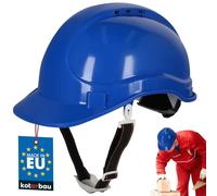 KOTARBAU® Casque De Chantier - Plastique - Bleu - Casque Sécurité Chantier - avec Jugulaire - Réglable - pour Travail Protection