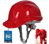 KOTARBAU® Casque de Chantier Réglable Blanc avec Jugulaire - Casque de Sécurité et Protection pour le Travail