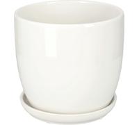 KOTARBAU® Céramique Pot de fleur Cache-pot pour fleurs plantes ⌀ 15 cm avec égouttoir Blanc