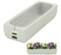 KOTARBAU® Céramique Pot de fleurs allongé intérieur blanc Pot de fleurs rectangulaire 31x10,5x7 cm Pot pour plantes succulentes pour salon rebord de fenêtre Pot de plantes allongé Collection Piano Bon