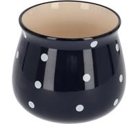 KOTARBAU® Céramique Pot de fleurs Cache-pot ⌀ 125mm Bleu foncé à pois blancs