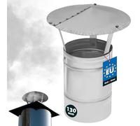 Chapeau de cheminée - KOTARBAU - Ø 130 mm - Anti-pluie - Acier galvanisé - Résistant à la corrosion
