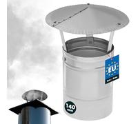 Chapeau de cheminée - KOTARBAU - Ø 140 mm - Acier galvanisé - Argent - Résistant à la corrosion