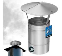 KOTARBAU® Chapeau De Cheminée - INOX - ø 130 mm - Argent - Chapeau Cheminée Anti Pluie - Résistant à la Corrosion - Installation Facile - Design Moderne