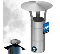KOTARBAU® Chapeau De Cheminée - Inox - ø 80 mm - Argent - Chapeau Cheminée Anti Pluie - Résistant à la Corrosion - Installation Facile - Design Moderne