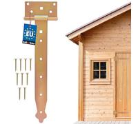 KOTARBAU® Charnière de portail en croix - 300 mm - Ferrure de construction - Galvanisée - Doré