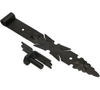 KOTARBAU® Charnière de portail en fer forgé avec gonds 400 mm - Ferrure de porte - En acier inoxydable - Revêtement par pulvérisation